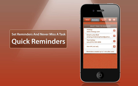 Reminders Quick Launch iPhone App 
