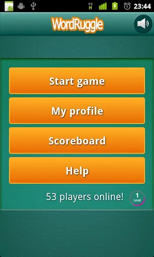 Wordruggle Android Game - Start Menu