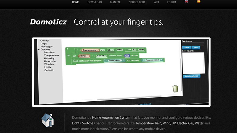 Domoticz open source home automation