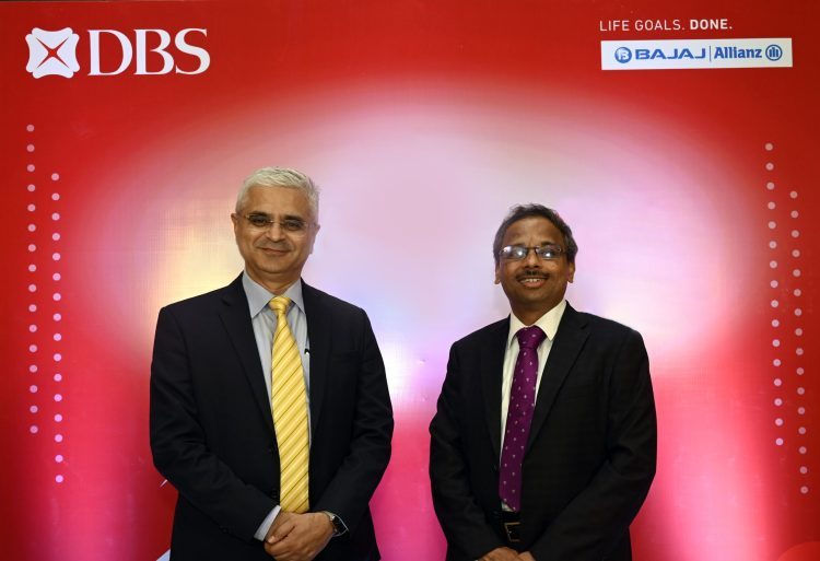 Tarun Chugh MD CEO Bajaj Allianz Life Insurance and Prashant Joshi MD Head Consumer Banking Group DBS Bank India scaled e1658290085483