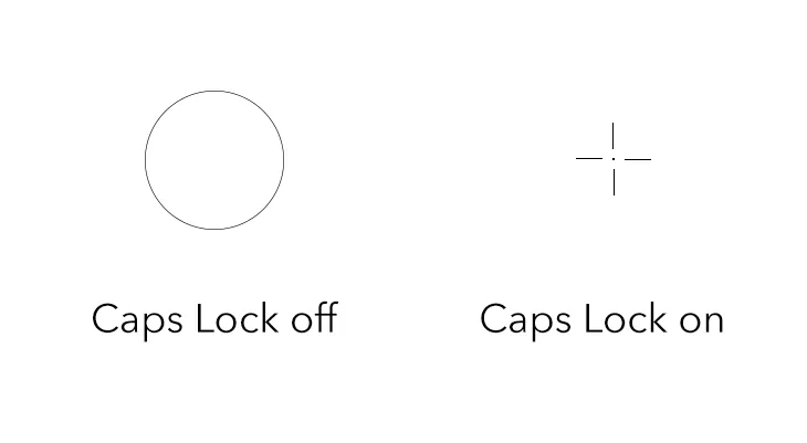 caps lock on and off brush size