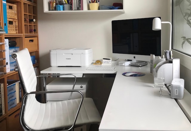 white printer in office