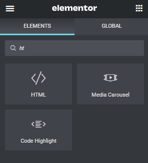 Adding HTML widget in Elementor for iFrame